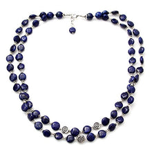 Load image into Gallery viewer, NOVICA Lapis Lazuli .925 Sterling Silver Beaded Strand Necklace 'Midnight Breeze'
