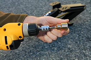 Camco RV Leveling Scissor Jack Socket Drill Adapter With 1/4" Quick Connect Shank, Works With All 3/4" Hex Drive Jacks - 48865