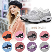 Load image into Gallery viewer, Women's Tennis Shoes Lightweight - Walking Shoes Slip on Mesh Air Cushion Athletic Shoes Work Driving Comfortable Running Shoes Purple 5.5
