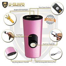 Load image into Gallery viewer, Micro Stun Gun Keychain Pepper Spray Self Defense Kit Bundle. Personal Non Lethal Weapons For Women Or Men. High Volt Rechargeable Keychain Stun Gun &amp; Key Ring Max Strength Pepper Defense Spray (PINK)
