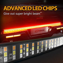 Load image into Gallery viewer, SS VISION Tri-row Tailgate Lights Bar- 60 Inch with Bright 504Pcs Led Chip, Full Function of Brake, Turn Signal, Running, Strobe, Reverse Light Easy Install for Cars Trucks Tailers RV VAN
