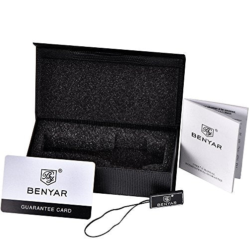 Load image into Gallery viewer, BENYAR Quartz Chronograph Waterproof Watches Business and Sport Design Leather Band Strap Wrist Watch for Men (Brown White)