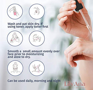 Vitamin C Serum for Face - Face Serum with Hyaluronic Acid and Vitamin E, Anti Aging Serum, Reduces Age Spots and Sun Damage, Promotes Collagen and Elastin - 1oz