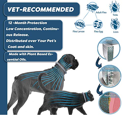 Load image into Gallery viewer, Flea and Tick Collar for Cat, Made with Natural Plant Based Essential Oil, Safe and Effective Repels Fleas and Ticks, Waterproof, 12 Months Protection, 13.8 in (2 Packs)