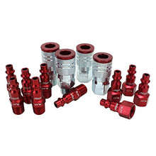 Load image into Gallery viewer, ColorFit by Milton Coupler &amp; Plug Kit - (M-Style, Red) - 1/4" NPT, (14-Piece) - S-314MKIT
