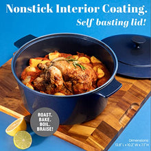 Load image into Gallery viewer, Granitestone Dutch Oven, 5 Quart Ultra Nonstick Enameled Lightweight Aluminum Dutch Oven Pot with Lid, Round 5 Qt. Stock Pot, Dishwasher &amp; Oven Safe, Induction Capable, 100% PFOA Free, Cobalt Blue
