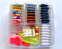 Load image into Gallery viewer, 188 Embroidery Floss Set Including Cross Stitch Threads Friendship Bracelet String with 2-Tier Transparent Box, Floss Bobbins and Cross Stitch Kits
