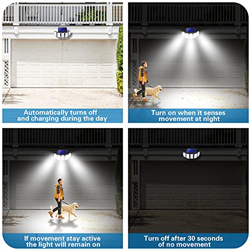 Load image into Gallery viewer, Solar Lights Outdoor – AmeriTop 300 LED 7000K Motion Sensor Lights Cordless; 5 Adjustable Heads, 360° Wide Angle Illumination, IP65 Waterproof, Security LED Flood Light for Patio Yard Garden 2 Pack