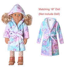 Load image into Gallery viewer, Matching Girls&amp;Doll Robe Kids Bathrobes American Girl Plush Fleece Unicorn Pajamas,Size 6 7
