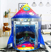 Load image into Gallery viewer, Rocket Ship Play Tent Playhouse | Unique Space and Planet Design for Indoor and Outdoor Fun, Imaginative Games &amp; Gift | Foldable Playhouse Toy + Carry Bag for Boys &amp; Girls | by Imagenius Toys
