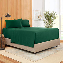 Load image into Gallery viewer, Extra Deep Pocket Sheets - Bamboo Blend 5-Piece 21” Bed Sheet Set – Bamboo and Microfiber Blend – Extra Deep Bed Sheet – Ultra Deep Sheets for Deep Pockets Mattress - Split Cal King - Hunter Green
