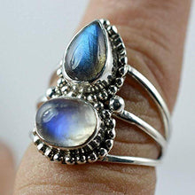 Load image into Gallery viewer, Rainbow Moonstone, Labradorite 925 Solid Sterling Silver Handmade Ring # 3 to 13
