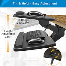 Load image into Gallery viewer, HUANUO Keyboard Tray Under Desk，360 Adjustable Ergonomic Sliding Keyboard &amp; Mouse Tray, 25&quot; W x 9.8&quot; D, Black
