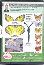 Load image into Gallery viewer, John Deer's Adorable Ideas - 3D Effects Butterflies - Machine Embroidery - 12 Adorable Designs Included. For 4x4 through 5x7 hoop sizes. CD-Rom Software

