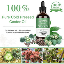 Load image into Gallery viewer, Organic Castor Oil, Castor Oil for Hair Growth Eyelashes Eyebrows, 100% Pure Cold Pressed Castor Oil for Eyelashes,Hair Growth,Beard,Body,Face, Skin Care,Healthy Nail,FREE Mascara Brush &amp; Tube (4oz)

