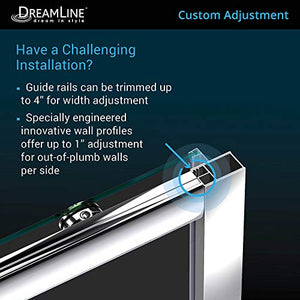 DreamLine Infinity-Z 56-60 in. W x 72 in. H Semi-Frameless Sliding Shower Door, Clear Glass in Oil Rubbed Bronze, SHDR-0960720-06