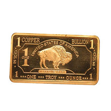 Load image into Gallery viewer, Metal Art Collection - 1 oz One Troy Ounce USA American Buffalo .999 Fine Copper Bullion Bar Ingot Cu Element CMCMINT
