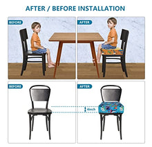 Load image into Gallery viewer, Toddler Booster Seat for Dining Table,4 Inches Washable Double Safer Straps Non-Slip Bottom Booster Seat for Kids, Portable Travel High Density Sponge Detachable Increasing Cushion for Child
