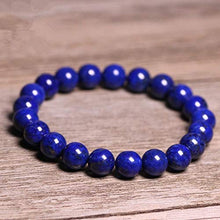 Load image into Gallery viewer, Handmade Lapis Lazuli Bracelet - Gemstone Bracelet - Bead Stretch Bracelet - Friendship Bracelet - Blue Stone Focus Bracelet (8mm)
