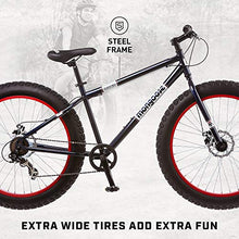 Load image into Gallery viewer, Mongoose Dolomite Fat Tire Mountain Bike, Featuring 17-Inch/Medium High-Tensile Steel Frame, 7-Speed Shimano Drivetrain, Mechanical Disc Brakes, and 26-Inch Wheels, Navy Blue

