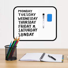 Load image into Gallery viewer, Small Dry Erase Whiteboard, SIOSSION 11x8.3inches Hanging Writing Drawing&amp;Planning White Board Double Sided Magnetic Board with Magnetic Dry Erase Marker&amp;Eraser for Children Home School Using (Black)
