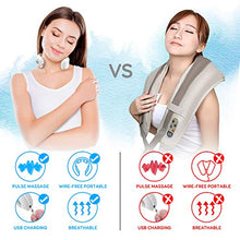 Load image into Gallery viewer, Smart Neck Massager with Heat - Cordless Rechargeable Trigger Point Deep Tissue Portable Neck Massager w/ Heat Vibration Shiatsu Acupressure Therapy, for Men &amp; Women - SereneLife SLNKMSG120
