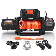 Load image into Gallery viewer, ZESUPER 9500 lbs Electric Winch Kit Waterproof IP67 Electric Winch with Hawse Fairlead, with Both Wireless Handheld Remote and Corded Control Recovery (9500-Rope)
