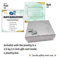 Load image into Gallery viewer, Natural raw aquamarine pendant chain necklace with white gold over 925 solid sterling silver, birthstone dainty solitaire gift for her, uniquelan jewelry (aquamarine)
