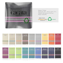 Load image into Gallery viewer, Cacala Pestemal Turkish Bath Striped Towels 37x70 %100 Cotton Black-Lilac (MULTI-PES-PARADISE-BLACK)
