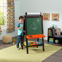 Load image into Gallery viewer, KidKraft Wooden Storage Easel with Dry Erase and Chalkboard Surfaces, Children&#39;s Art Furniture - Espresso, Gift for Ages 3+ 25.2 x 23.2 x 47.6
