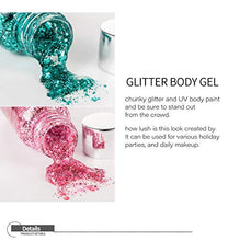 Load image into Gallery viewer, GL-Turelifes Mermaid Sequins Chunky Glitter Liquid Eyeshadow Glitter Body Gel Festival Glitter Cosmetic Face Hair Nails Makeup Long Lasting Sparkling 30g (06# Purple)
