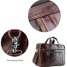 Load image into Gallery viewer, XLEI Business Travel Briefcase Genuine Leather Duffel Bags for Men Laptop Bag fits 17 inches Laptop (Coffee)
