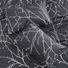 Load image into Gallery viewer, Wake In Cloud - Branches Sheet Set, Tree Pattern Printed on Charcoal Dark Gray Grey, Soft Microfiber Bedding (4pcs, King Size)
