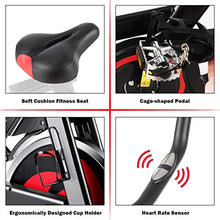 Load image into Gallery viewer, GYMAX Magnetic Exercise Bike, Indoor Stationary Cycling Bike, Noise-free Smooth Exercise Bike with LCD Monitor for Home Gym Cardio Workout (Black &amp; Red)
