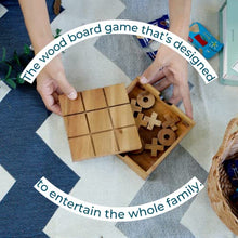 Load image into Gallery viewer, BSIRI Tic Tac Toe Wooden Board Game Table Toy Player Room Decor Tables Family XOXO Decorative Pieces Adult Rustic Kids Play Travel Backyard Discovery Night Level Drinking Romantic Decorations
