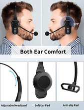 Load image into Gallery viewer, Trucker Bluetooth Headset 5.0 with Microphone Noise Cancelling Wireless Phone Headset 22Hrs Talktime Mute Button for Cell Phones Laptop Office Home Online Class PC Call Center Skype
