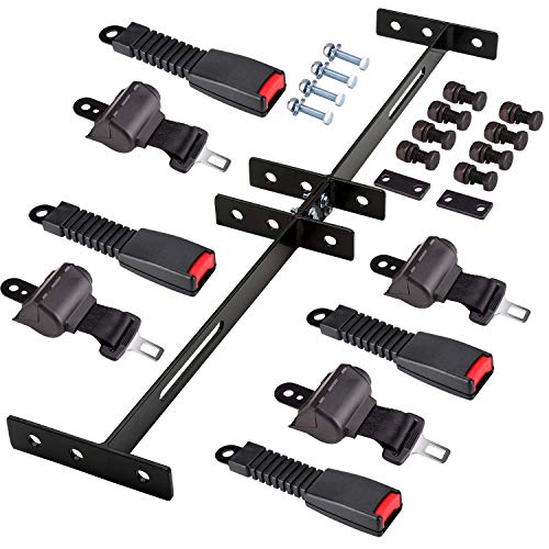 10L0L Universal 4/6 Passenger Golf Cart Seat Belt Bracket Kit for EZGO, Club Car, Yamaha