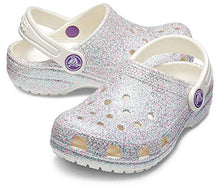 Load image into Gallery viewer, Crocs Kids' Classic Glitter Clog | Sparkly Slip On Shoe for Toddlers, Oyster, 5 US Toddler
