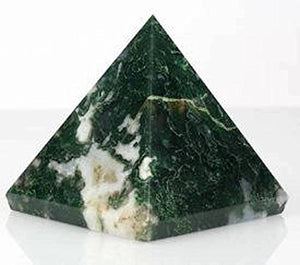 Energized Gemstones Pyramids Approx 1.75"-2" Inches - Healing Gemstone Crystals - Lapis Crystal Quartz Green Jade Fluroite Iolite Pyrite Aventurine Amethyst Tourmaline Citrine (Moss Agate)