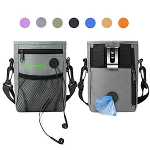 SOMEITY Dog Treat Pouch for Training, Built-in Poop Bag Dispenser, Easily Carries Pet Toys, Kibble and Treats, Running Waist Bag, Fanny Pack
