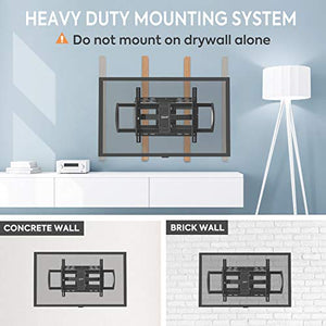 MOUNTUP TV Wall Mount, Full Motion TV Mounts for Most 47 to 90 Inch Flat Curved TVs Up to 154lbs, Wall Mount TV Bracket with Dual Articulating Arm, Max VESA 800x400, Fits 16" to 24” Stud