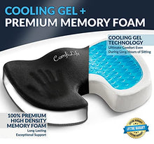 Load image into Gallery viewer, ComfiLife Gel Enhanced Seat Cushion - Non-Slip Orthopedic Gel &amp; Memory Foam Coccyx Cushion for Tailbone Pain - Office Chair Car Seat Cushion - Sciatica &amp; Back Pain Relief (Black)
