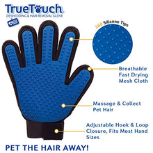 Load image into Gallery viewer, True Touch Five Finger Deshedding Glove- Premium Version, Gentle Grooming Glove Great Cats &amp; Dogs with Long or Short Fur- Includes 1 Authentic Right-Hand True Touch Glove &amp; 1 Lint Roller
