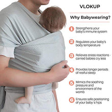 Load image into Gallery viewer, Vlokup Baby Wrap Sling Carrier for Newborn, Infant, Toddler, Kid | Breathable Lightweight Stretch Mesh Water Sling | Nice for Summer, Pool, Beach, Swimming | Perfect Shower Gift LightGray
