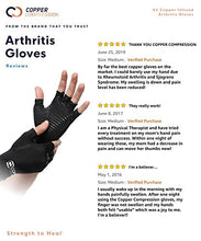 Load image into Gallery viewer, Copper Compression Arthritis Gloves - Guaranteed Highest Copper Content. Best Copper Glove for Carpal Tunnel, Computer Typing, and Everyday Support for Hands. Fit for Women and Men (1 Pair)
