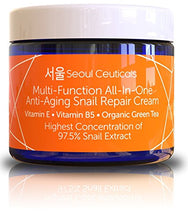 Load image into Gallery viewer, Korean Skin Care Snail Repair Cream - Korean Moisturizer Night Cream 97.5% Snail Mucin Extract - All In One Recovery Power For The Most Effective Korean Beauty Routine - 2oz
