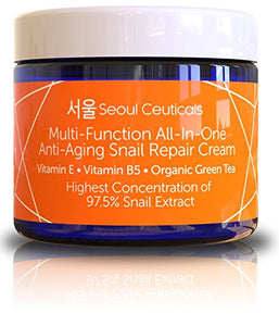 Korean Skin Care Snail Repair Cream - Korean Moisturizer Night Cream 97.5% Snail Mucin Extract - All In One Recovery Power For The Most Effective Korean Beauty Routine - 2oz