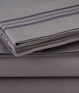 1800 Thread Count Sheet Set – Soft Egyptian Quality Brushed Microfiber Hypoallergenic Sheets – Luxury Bedding Set with Flat Sheet, Fitted Sheet, 2 Pillow Cases, Queen, Gray