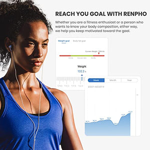 RENPHO Body Fat Scale Smart BMI Scale Digital Bathroom Wireless Weight Scale, Body Composition Analyzer with Smartphone App sync with Bluetooth, 396 lbs - Black