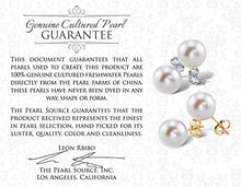Load image into Gallery viewer, Freshwater Cultured Pearl Earrings for Women Sterling Silver Dangle Earring with Cubic Zirconia - THE PEARL SOURCE
